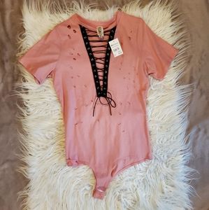 Distressed leotard